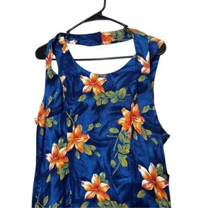Vintage Jamie‎ Brooke 90s Blue Flower Print Maxi Dress Size 13 thumbnail 6