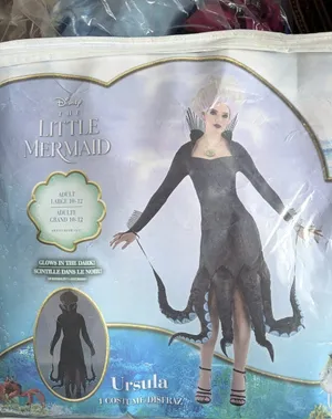 Disney Little Mermaid Ursula Glow in the Dark Costume Adult L NIP thumbnail 1