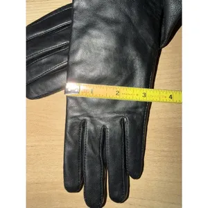 Vintage Black Leather Lined Driving Gloves Women size S‎ thumbnail 2