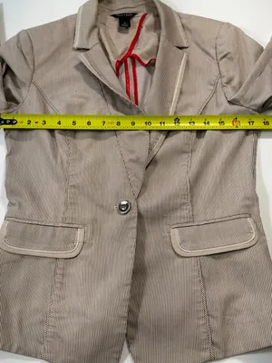 White House Black Market Taupe Blazer with Notch Lapel Size 8 thumbnail 4