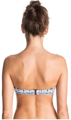 Roxy NWT  Visual Touch Bandeau bikini top- Large Blue thumbnail 4
