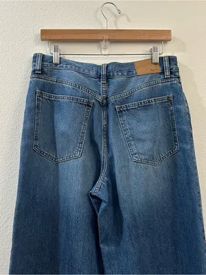 Madewell Superwide Leg Jeans High Rise Blue Denim Size 28 thumbnail 9