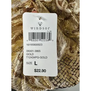 Windsor Womens Crop Tank Size L Snakeskin Metallic Gold Chrome Y2K Going Out NWT thumbnail 7