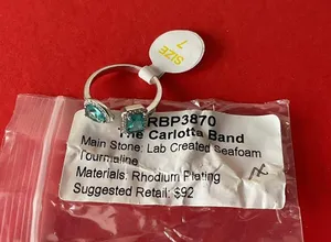 Bomb Party RBP3870 “The Carlotta Band” LC Tourmaline on Rhodium Size 7 Ring NWT thumbnail 5