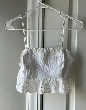 White Tic Toc Crop Top thumbnail 1