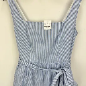 J.Crew Striped Sleeveless Belted Tiered Dress White Banker Blue Retro US 6 NWT thumbnail 11