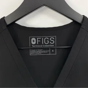 FIGS Casma Three Pocket Scrub Top Black S thumbnail 4