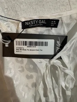 NWT Nasty Gal Baby Get Shaky Tie Jacquard Cami Top | Size: 6 thumbnail 4