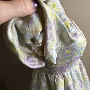 TCEC Pastel Floral Puff Sleeve mini dress jacquard size small thumbnail 7