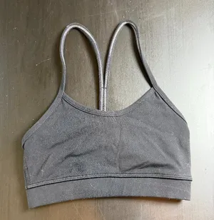 Lululemon Flow Y bra with a mesh back and racerback straps Size 4 Black thumbnail 1