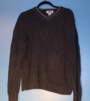 Old Navy V-Neck Sweater in Dark Gray thumbnail 1