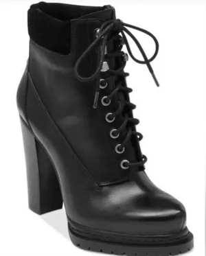 BCBGeneration Maude Heel Combat Boot Bootie Lace Up Moto 9.5 Platform Lug Sole thumbnail 1