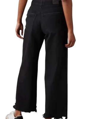 American Eagle Super High Rise Baggy Wide Leg Jeans Black Size 10 thumbnail 2