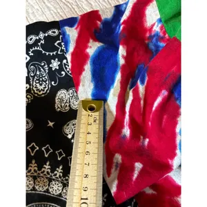 Handmade Patchwork Bandana Tie Dye Midi Skirt Boho Tiered Pointed Hem Multi thumbnail 6
