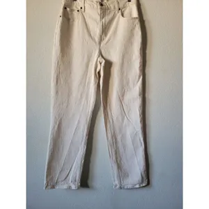 Abercrombie & Fitch The 90’s Straight Ultra High Rise Women's Jeans Sz 32 Cream thumbnail 10