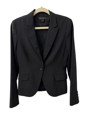 Express Design Studio Preppy Work Casual Black Single Button Blazer Women's 6 thumbnail 1