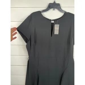 Lauren Ralph Lauren Black Short Sleeve Metal Plaque Keyhole Crew Neck Dress 16 thumbnail 4