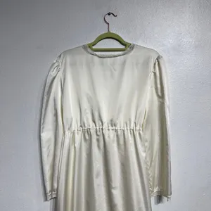 Barbizon Boutique Ivory Satin Lace Trim Maxi Robe Nightgown Y2K Bridal Sz M thumbnail 8