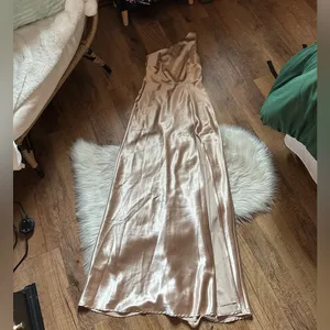 BIRDY GREY Kira Dress In Shiny Satin Neutral Champagne thumbnail 6