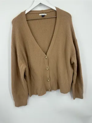 American Eagle Tan Oversized Sweater Cardigan Size Medium Boho thumbnail 8
