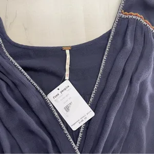 NWT $148 FREE PEOPLE Delilah midnight long sleeve boho mini dress XS thumbnail 8
