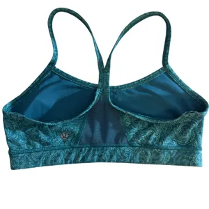 326 | Lululemon Flow Y Bra Womens 8 Light Support Yoga‎ Sports Bra Teal Print thumbnail 2