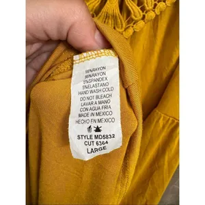 Three Bird Nest Perfection Tiered Maxi Dress Mustard Crochet Large thumbnail 6