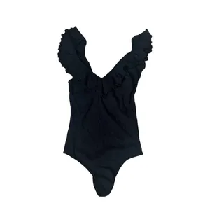 Wilfred Black Ruffled V-Neck Bodysuit Women's XS Casual Dressy thumbnail 2