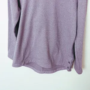 [The North Face] Purple Knit Stitch Fleece Hoodie Snap Button Mock Neck Sz Large thumbnail 10