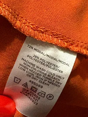 LOFT Orange Wrap-Front Short Sleeve Blouse size Large NWT thumbnail 7