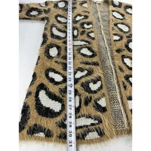 Show Me Your Mumu Mellow Cozi Cardi Golden Ears Leopard Fuzzy Cardigan Medium thumbnail 8