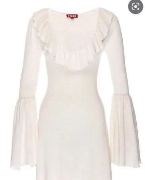 STAUD Elrow White Knit Dress thumbnail 1