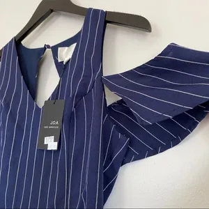 NWT J.O.A. Pinstripe Cold Shoulder Dress XS thumbnail 8