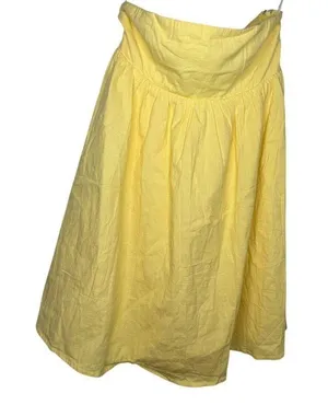 Princess Polly Strapless Dress Women's Size 6 Yellow Lined Smocked Fit Flare thumbnail 1