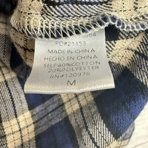 ENTRO Anthropologie Plaid Long Sleeve Flannel Shirt Womens Size‎ Medium Casual thumbnail 7