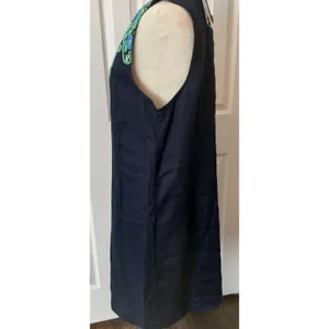 J.Crew NWT‎ Linen Shift Dress Sz LT Large Tall Embroidery Button Back Sleeveless thumbnail 6