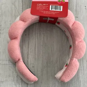 Celavi X Strawberry Shortcake Spa Sponge Bubbled Handmade Headbands 2 Pack Pink thumbnail 3