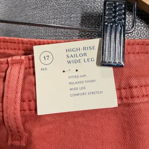 Universal Threads High Rise Sailor Wide Leg Pants Coral‎ Orange Sz 17 Regular NWT thumbnail 6