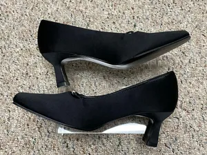 Mootsies Tootsies Georgette Satin Black Heels Sz 5.5 thumbnail 2
