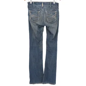 Ariat Real Denim Womens 28R Medium Wash Straight Leg Embroidered Jeans thumbnail 4
