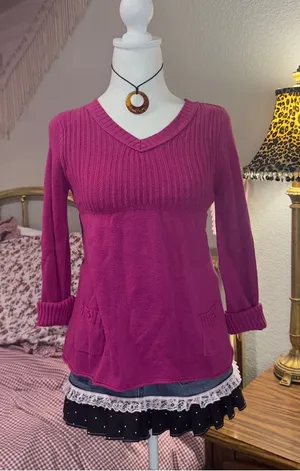 Y2K Babydoll Sweater Top thumbnail 1