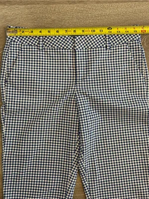 Liverpool Jeans Company Women’s 6/28 Blue Gingham Check Ankle Pants Stretch thumbnail 4