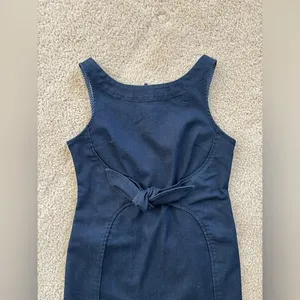 Anthropologie Holding Horses Dress Women's Petite 6 Denim Clara Tie Waist Mini thumbnail 2