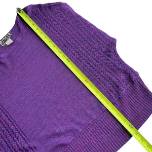 Vintage 212 New York Purple & Pink open weave knit sweater thumbnail 6