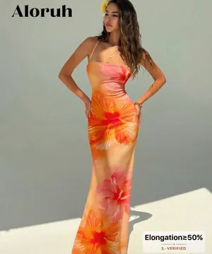 Orange flower dress Size M thumbnail 3