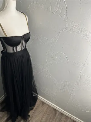 The Vintage Shop Black Tulle Corset Maxi Dress thumbnail 4