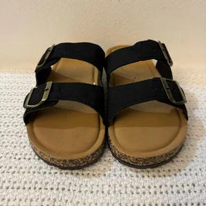 Women’s Sandal Slides– Adjustable Buckle Slippers, Lightweight with Cork Footbed thumbnail 4