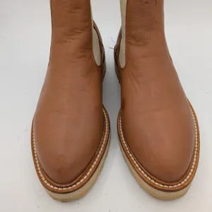 Diemme Alberone $450 Tan Leather Chelsea Duck Boots Made Italy Size 41 Lug Sole thumbnail 4
