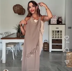 Zara Tan Lace Strappy Embroidered Midi Slip Dress thumbnail 8