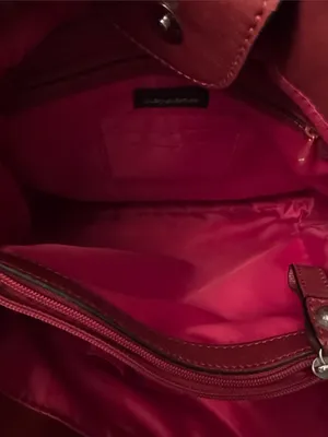 Wilson’s EUC burgundy red genuine leather purse. Satchel with crossbody option thumbnail 6